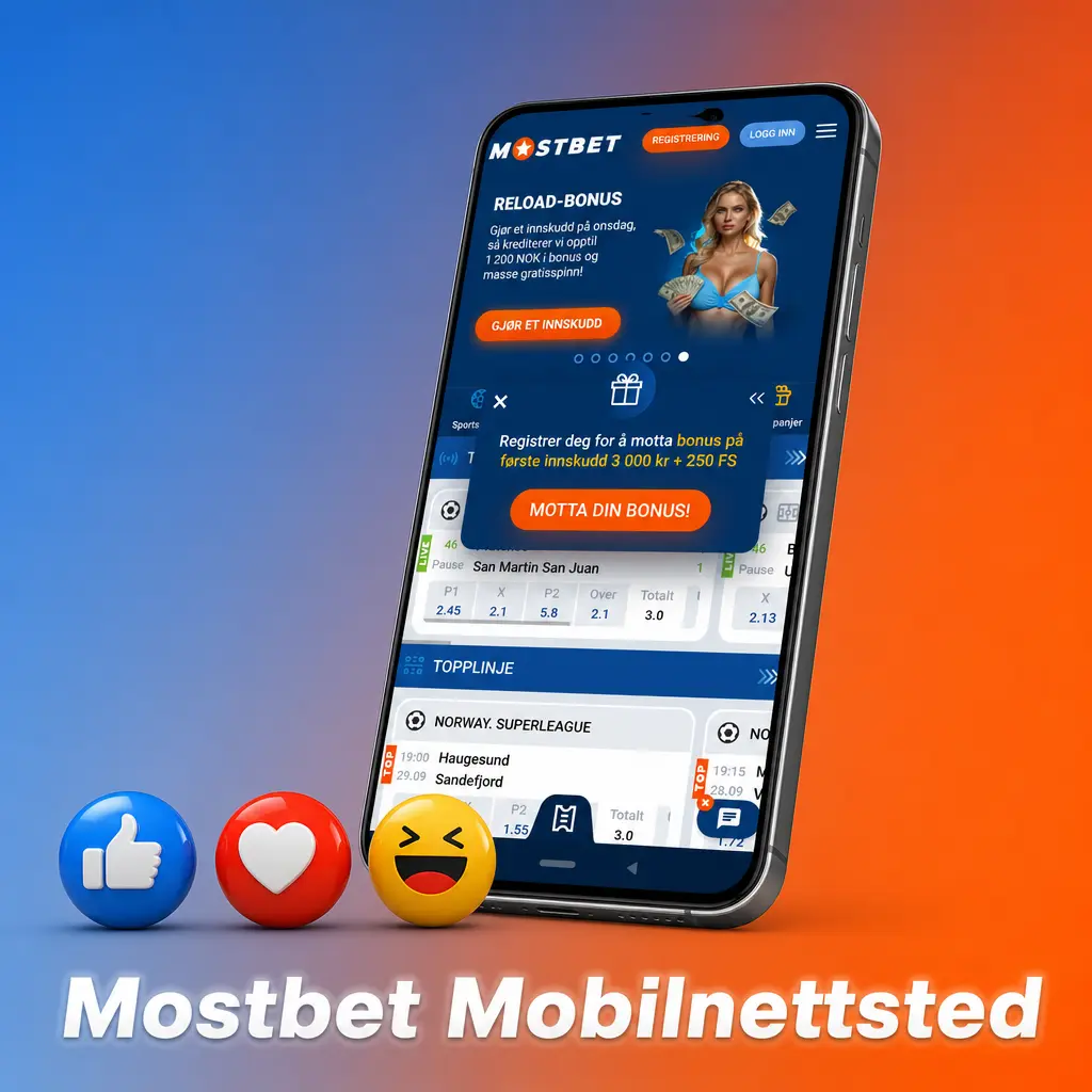 Mostbet mobilnettsted på Android og iOS