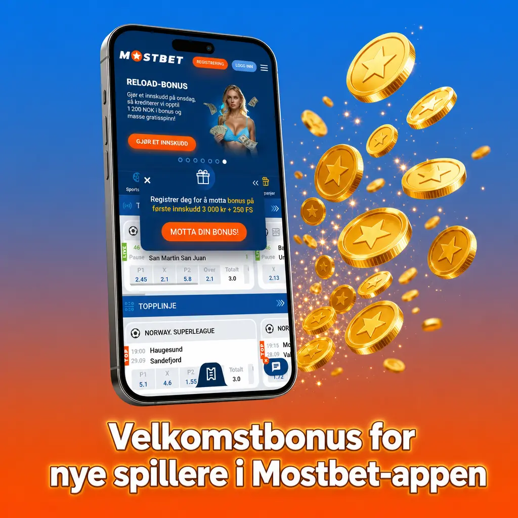 Velkomstbonus for nye spillere i Mostbet-appen